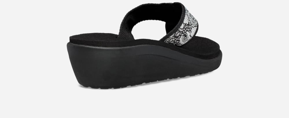 Chanclas Teva Voya Wedge Mujer Negros Blancos Plateados | México-6834