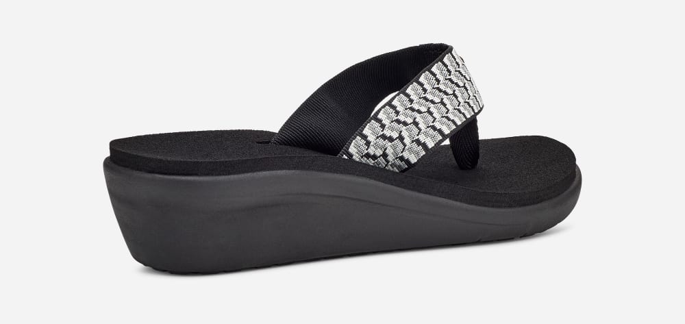 Chanclas Teva Voya Wedge Mujer Negros Blancos | México-9804