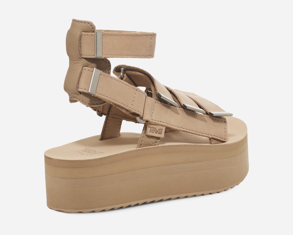 Sandalias de Plataforma Teva Flatform Mevia Leather Mujer Albaricoque | México-3810