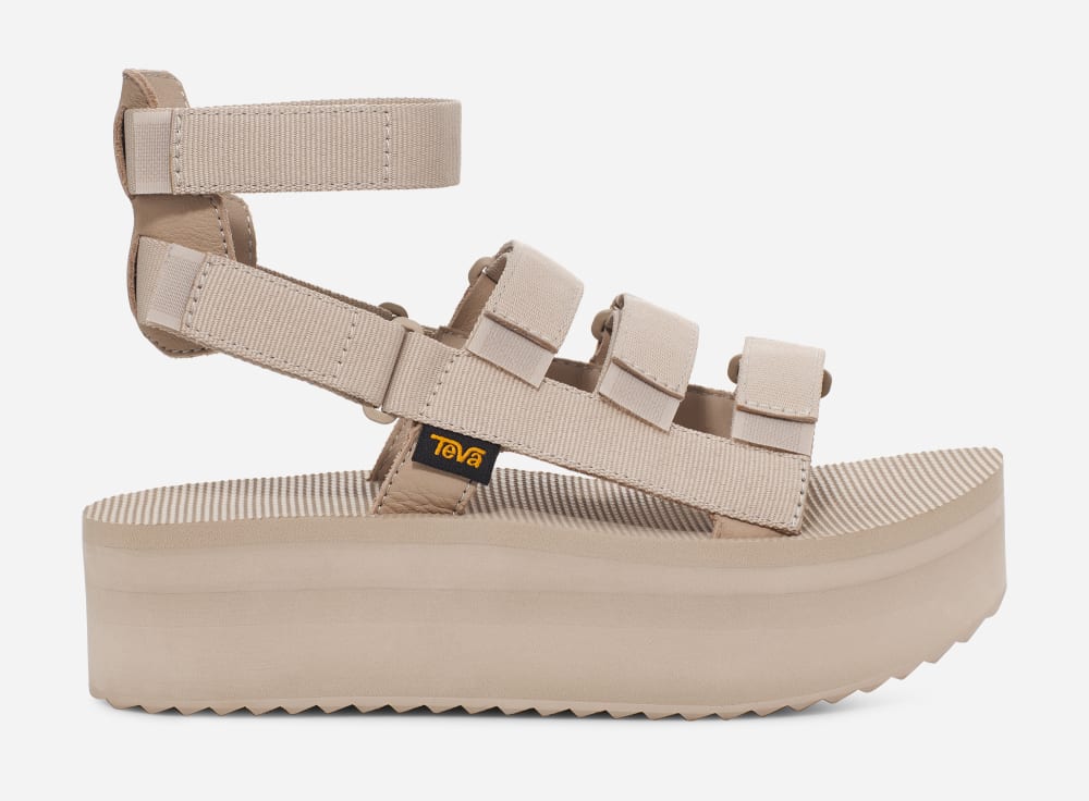 Sandalias de Plataforma Teva Flatform Mevia Hombre Grises | México-5260