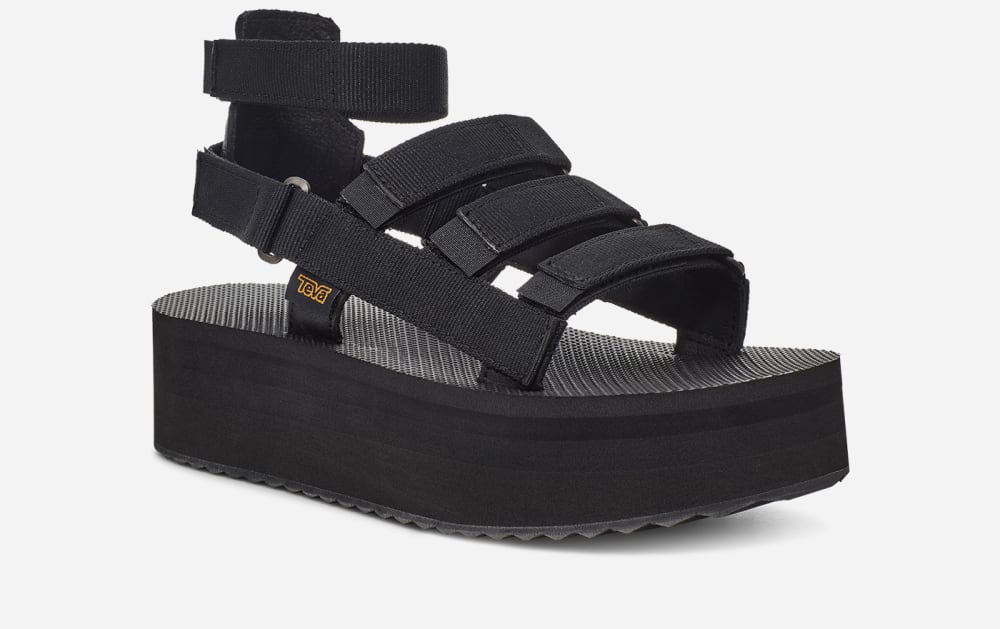 Sandalias de Plataforma Teva Flatform Mevia Mujer Negros | México-7314