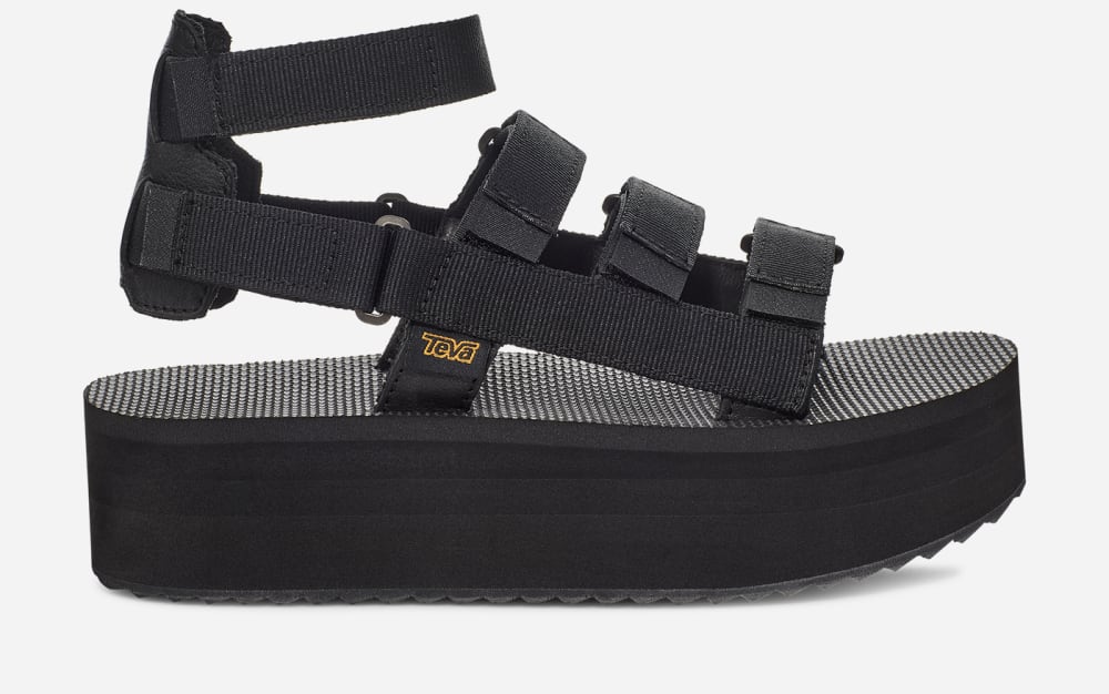 Sandalias de Plataforma Teva Flatform Mevia Mujer Negros | México-7314