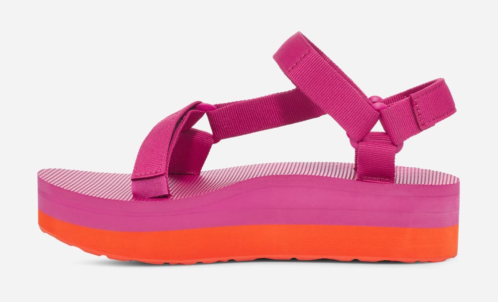 Sandalias de Plataforma Teva Flatform Universal Mujer Rosas Morados Naranjas | México-5908