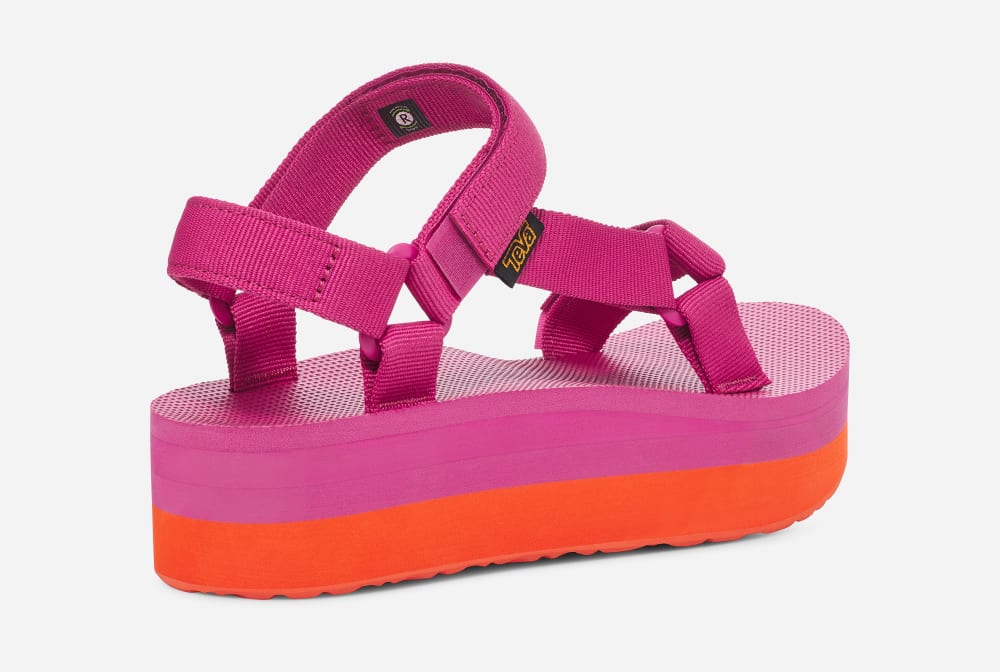 Sandalias de Plataforma Teva Flatform Universal Mujer Rosas Morados Naranjas | México-5908