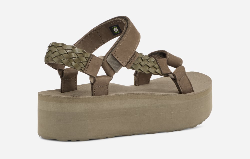 Sandalias de Plataforma Teva Flatform Universal Interweave Mujer Verde Oliva | México-8573