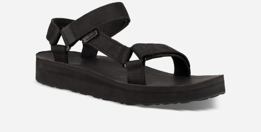 Sandalias de Plataforma Teva Midform Universal Leather Mujer Negros | México-0923