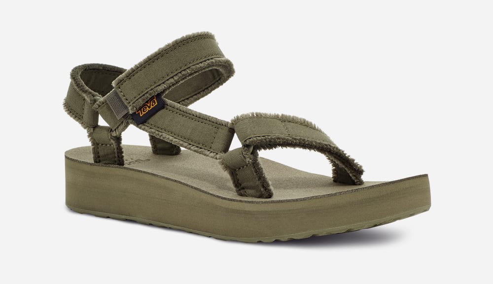 Sandalias de Plataforma Teva Midform Universal Canvas Mujer Verde Oliva | México-2705