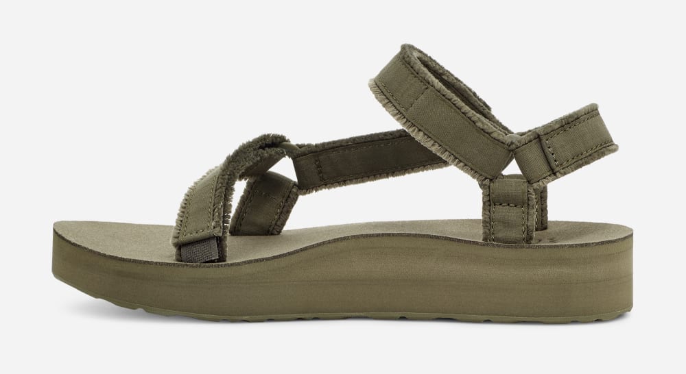 Sandalias de Plataforma Teva Midform Universal Canvas Mujer Verde Oliva | México-2705