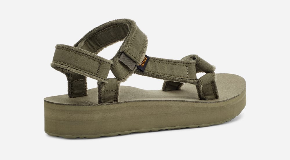 Sandalias de Plataforma Teva Midform Universal Canvas Mujer Verde Oliva | México-2705