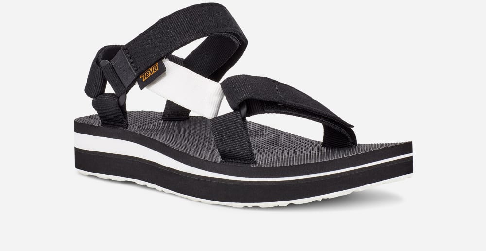 Sandalias de Plataforma Teva Midform Universal Hombre Negros Blancos Claro | México-9162